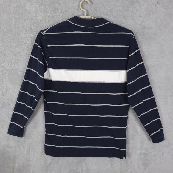 Vintage Chaps Ralph Lauren Size L Striped Rugby Polo Shirt Long Sleeves Cotton - Picture 9 of 16